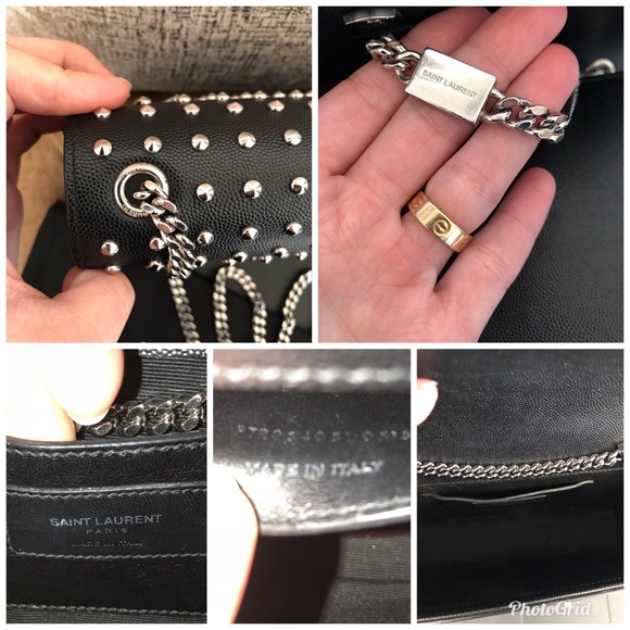 Sold Saint Laurent Monogram Studded Shoulder Bag - Picture 8 of 8